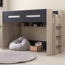 Campbell Single Loft Bed with Shelves